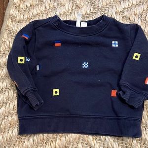 Janie and Jack navy embroidered nautical flag sweatshirt